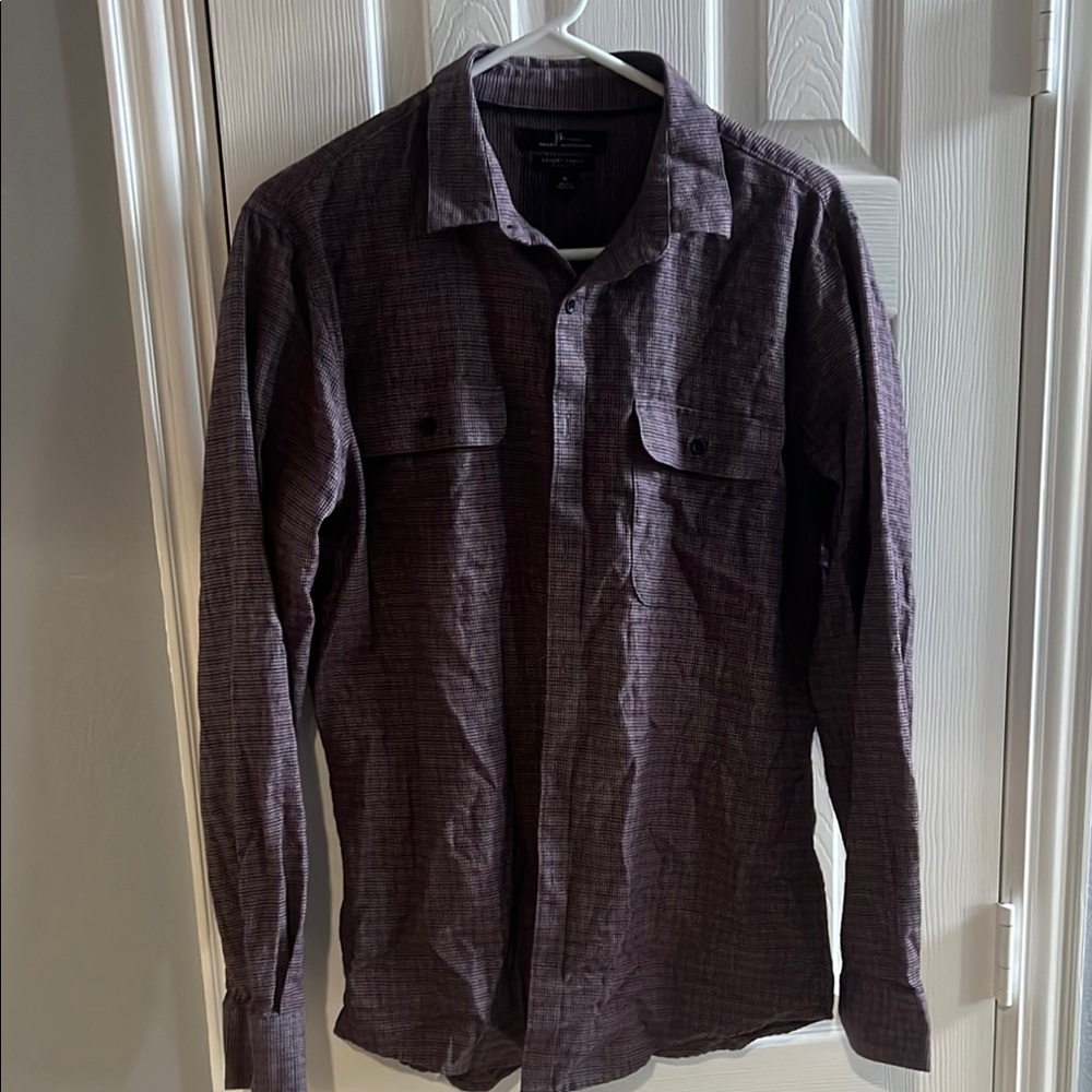Marc Anthony Maroon Houndstooth Shirt